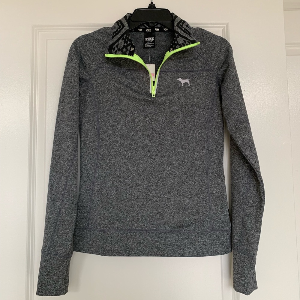 Grey and Neon Green VS Ultimate Quarter Zip Up